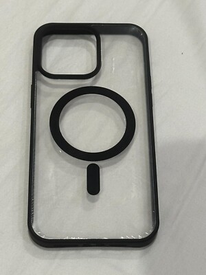 For iPhone 15 Pro Max Black Clear Case Magnetic Mag Safe Shockproof Cover