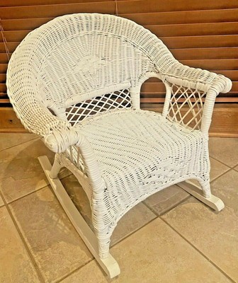 White Wicker Rocking Chair Wicker Children's Chair White