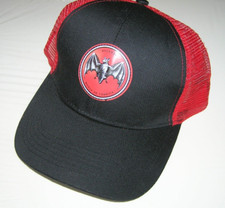 Bacardi Rum Snapback Trucker Hat Adjustable Black Red Cap - One Size Fits Most