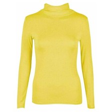 Womens Plain Turtle Polo Neck Top Long Sleeve Ladies Roll Neck Top Jumper 8-26