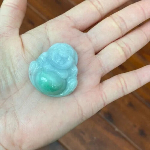 Colgante Suelto Buda de la Risa Jade A 100% Tallado Buda Riendo Masculino - Imagen 4 de 13