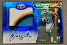 2022 Certified Freshman Fabric #241 Erik Ezukanma Mirror Signatures Blue /99 RC