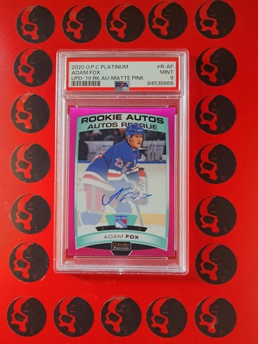 2019-20 Adam Fox Platinum Matte Pink Auto /99 UDP '19 PSA 9 Rookie O-Pee-Chee RC