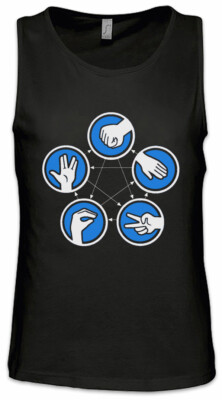 Big Black Paper & Rock Herren Tank Top Sheldon Papier TBBT Stein Schere Big
