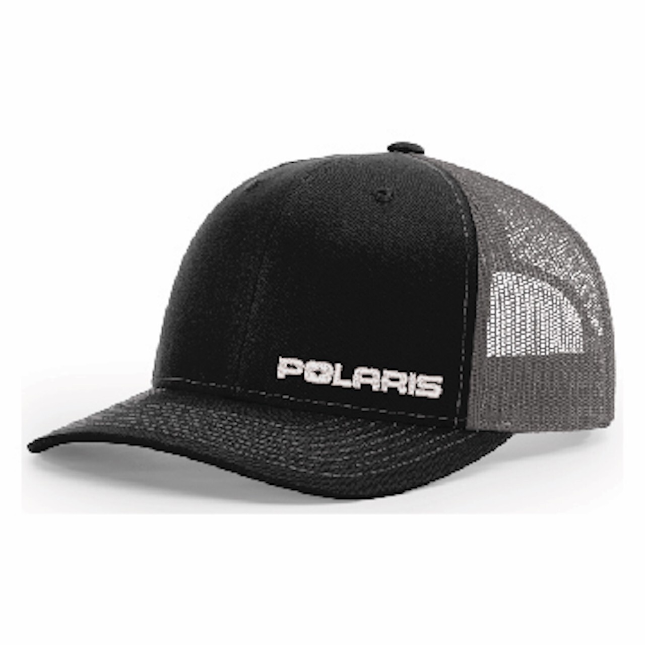 Polaris EMBROIDERED Logo Black/Charcoal Richardson 112 Trucker Hat