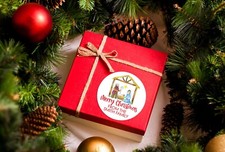Nativity Personalized Christmas Round Sticker Labels-Happy Holiday Stickers