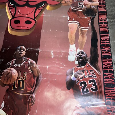 デッドストック　chicago bulls 3PEAT 1993 NBA Vintage 1993 Chicago Bulls NBA Finals 3-PEAT Gray T-Shirt