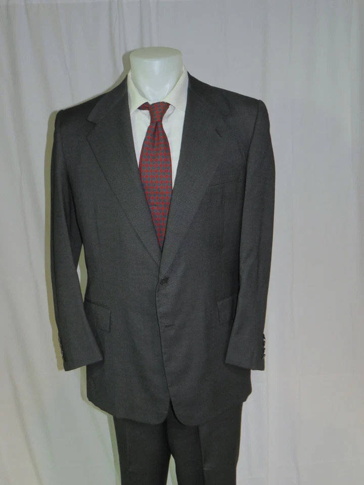 William Fioravanti Bespoke Gray Birdseye Vintage Two Button Suit 38L - Image 3 of 4