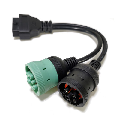 6 Pin J1708 or 9 Pin J1939 to 16 Pin OBD2 OBDII Adapter Cable