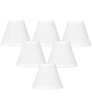 Set of 6 Chandelier White Linen Clip-On Lampshade 3x6x5
