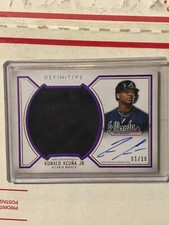 2019 Topps Definitive Ronald Acuna Jr Purple SP Auto GU Jumbo Jersey Relic 1/10