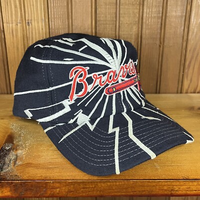 Vintage 90s Atlanta Braves Shockwave Shatter Collision Snapback