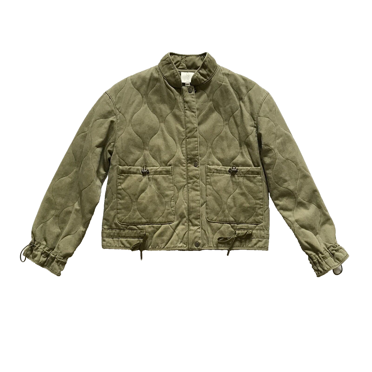 Joie Quilted Bomber Jacket Coat Womens Small Green Long Joie Quilted Bomber Jacket Coat Womens Small Green Long