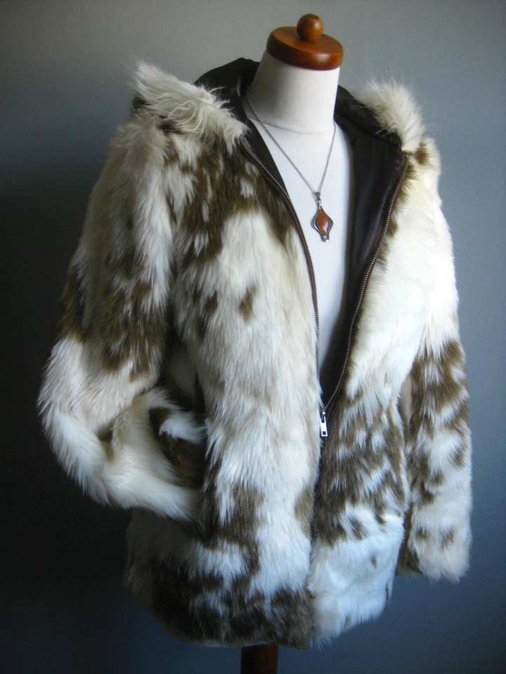 CHAQUETA ABRIGO PIEL SINTÉTICA 6 pony vaca talla peluche capucha peluda estampado animal ASOS Foto 2 de 4