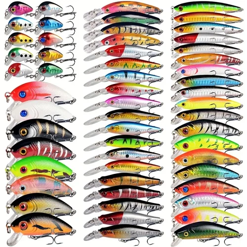 56 Teile/Set Set Konvolut gemischte bionische Angelköder Elritze harte Kunstköder Crankbait
