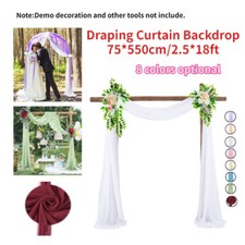Party Wedding Ceremony Decor 18FT Sheer Tulle Draping Curtain Backdrop For Arch
