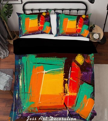 3D Oil Painting Doodle Quilt Cover Set Bedding Sets Pillowcases Queen