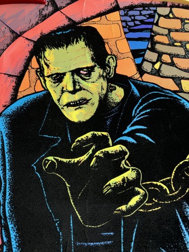 1976 PRO ARTS INC - Frank - Velvet Blacklight Poster Frankenstein (LESEN) - Bild 8 von 10