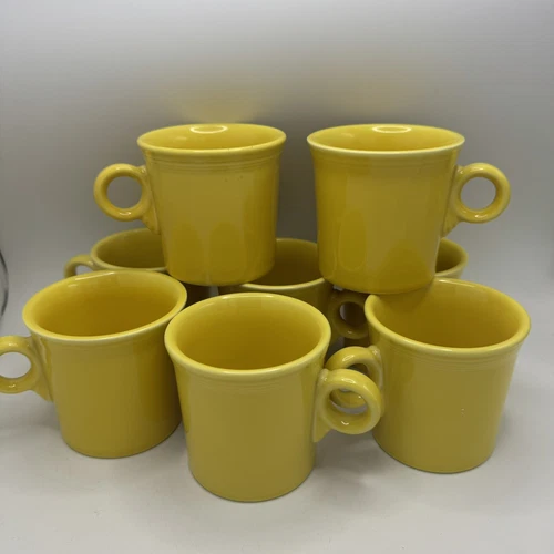 Post86 Fiesta Fiestaware O-Ring Handle Coffee Mugs Cups HLC USA Sunflower Yellow