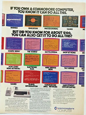 Commodore Computer Software Vintage 1983 Print Ad