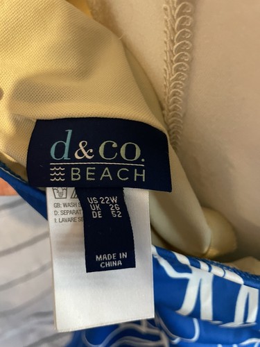 Denim & Co Beach blue & white tankini women’s plus size 22 QVC - Picture 4 of 6