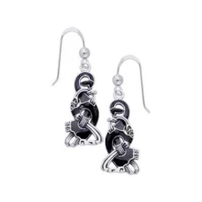 Viking Ringerike 925 Sterling Silver Earrings Norse Art Scandinavian Jewelry