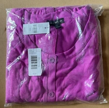 Lane Bryant  18/20 VIOLET Tiered Babydoll Swing Top Scoop Neck Long Sleeve NWT