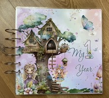 Personalised  First Year Baby  Memory Book, Baby Girl Journal Laminated Cover