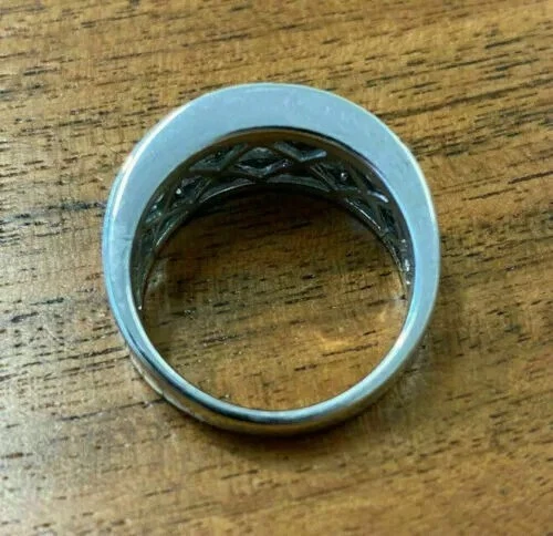 Wedding Band For Men Channel Set 3.35Ct Round Cut Diamond Solid 14K White Gold - Image 3 of 3