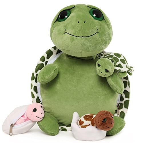 Stuffed Animals with Babies Inside Shell,Sea Plush Toy 14'',Stuffed for