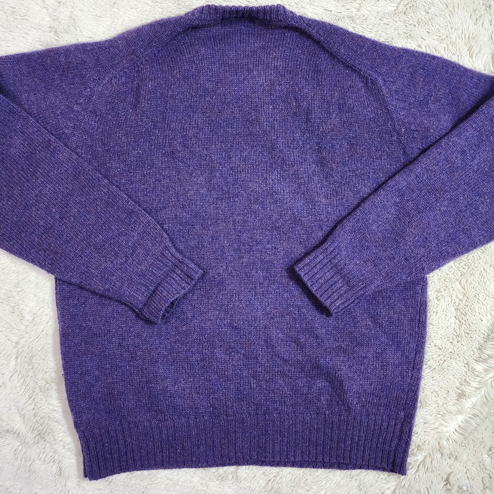 Pure New Wool Men's Size XL Purple Knit Sweater Pullover 100 Wool eBay