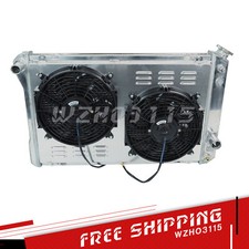 For 1982-1992 Chevy Camarofirebird 3-row Radiator Aluminum 12 Fan Shroud