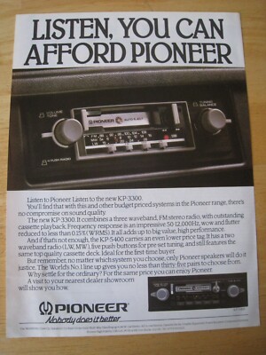 HÖREN SIE KÖNNEN SICH LEISTEN PIONEER KP-3300 FM STEREO RADIO KASSETTE WERBUNG A4 DATEI 24