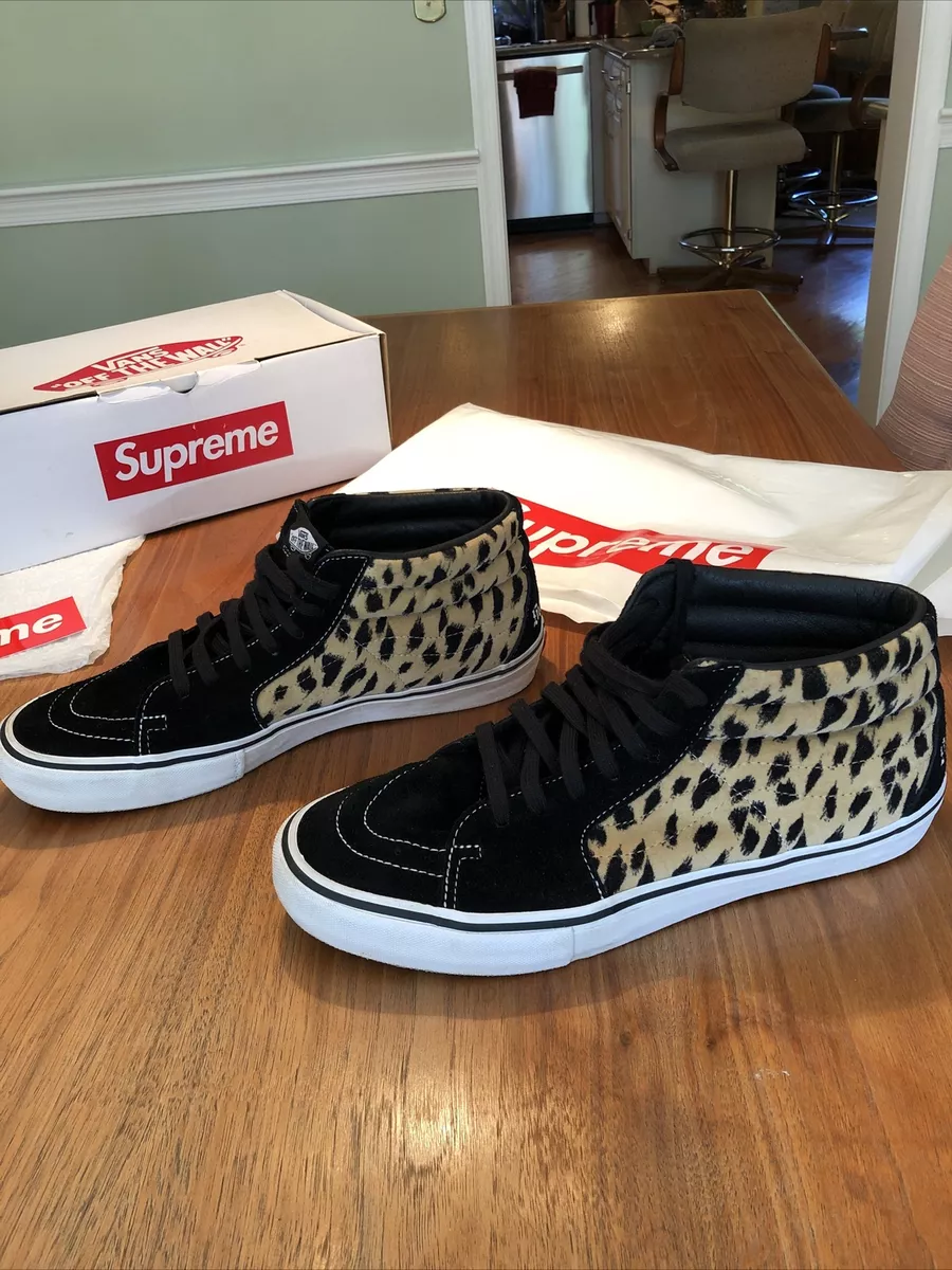 Supreme×VANS Sk8-Mid Pro Cheetah Velvet