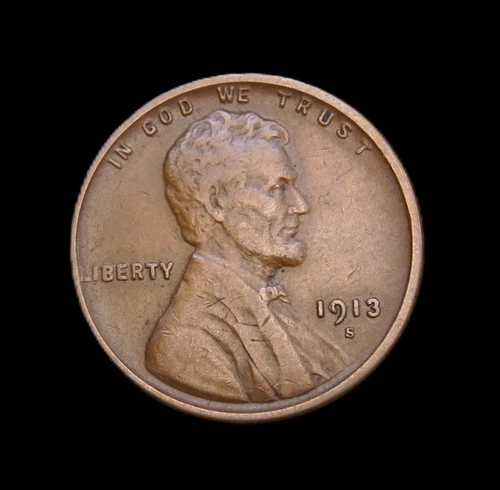 1913-S Lincoln Wheat Cent  XF