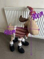 Image of Christmas Plush Reindeer Big Soft Free Standing Decoration Seasonal Christmas