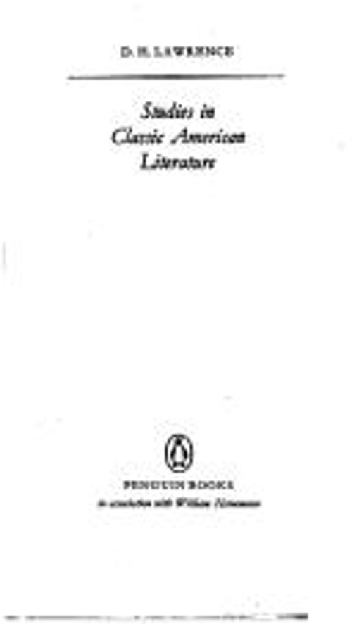 Studies in Classic American Literature Paperback David Herbert LaFree US Delivery | ISBN:0140033009