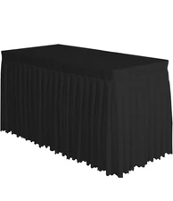 Black Table Skirt 14ft Polyester Tablecloth For Weddings Banquets Or Restaurants