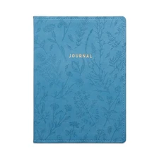 Pen + Gear Leatherette Embossed Jumbo Journal, Blue, 7.375" x 10.25" x 0.75"