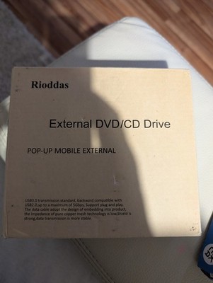 Rioddas Externes CD/DVD Laufwerk | USB 3.0 | Plug & Play | OVP (Modell BT669)