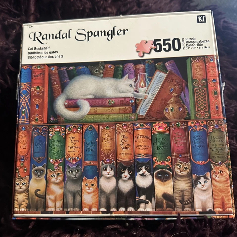 Rompecabezas Randal Spangler Cat estantería 550 piezas - usado - completo Foto 2 de 3