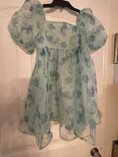 Disney STITCH Organza Girls Size XL 14 Tulle Dress Puff Sleeve