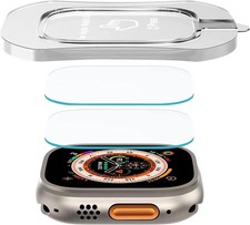 Tempered glass screen protector for smartwatch.