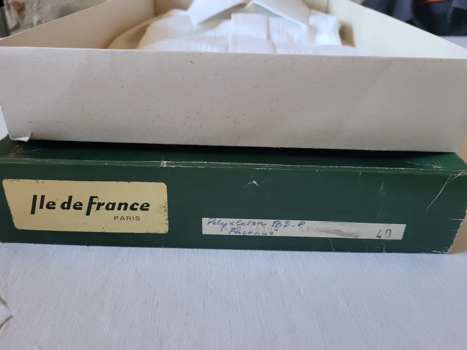 Chemise homme blanche manche longue manchettes Ile de France VINTAGE 60 T.40 M - Photo 4/4