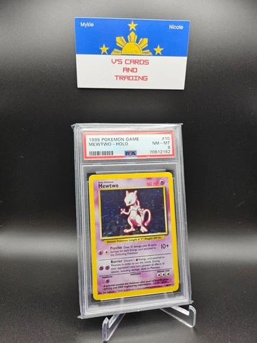 1999 POKEMON BASE SET #10 MEWTWO-HOLO PSA 8