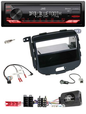 JVC Bluetooth USB DAB Lenkrad Autoradio für Hyundai i10 09-13 schwarz Rubber Tou