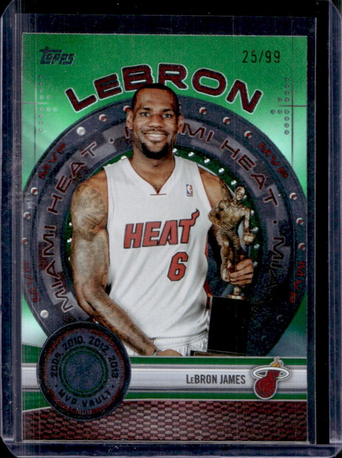 2025-26 Topps LeBron James MVP Vault Green Rainbow #25/99 Heat