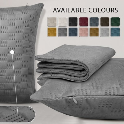 Karo Samt Kissenbezüge 18 x 18 Gesteppte Kissen Bett Sofakissen 1-4er Pack