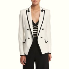 VERONICA BEARD Harriet Cutaway Contrast Dickey Jacket Blazer Women SIZE 4