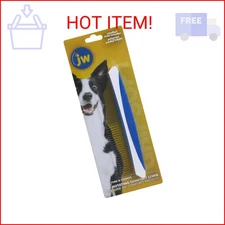 JW Pet Company 8-Inch Gripsoft Rotating Comfort Comb, Fine and Coarse,Gray/Yello